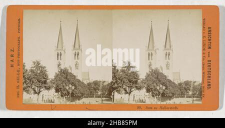 Dom zu Halberstadt, Dom zu Halberstadt (Titel auf Objekt), Ansichten von Deutschland, Harz (Serientitel auf Objekt), Hermann Selle (erwähnt auf Objekt), Verlag: E. Linde & Co. (Sophus Williams) (erwähnt auf Objekt), Halberstadt, Verlag: Berlin, 1868 - 1890, Karton, Papier, Albumin-Druck, Höhe 87 mm × Breite 175 mm Stockfoto