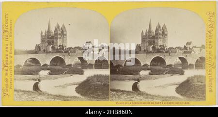 Ansicht der Brücke und Kathedrale von Limburg an der Lahn, Deutschland, Vue de la cathédrale et du pont à Limburg sur le Lahn (Titel auf Objekt), Ansichten des Rheins und seiner Umgebung, der Rhein und seine Umgebungen (Serientitel auf Objekt), William England (auf Objekt erwähnt), Limburg an der Lahn, 1867 - 1868, Karton, Papier, Albumdruck, Höhe 83 mm × Breite 172 mm Stockfoto