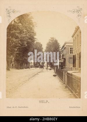 Straße in Velp, Velp (Titel auf Objekt), Pieter Oosterhuis (auf Objekt erwähnt), Velp, 1867 - 1885, Karton, Papier, Albumin-Print, Höhe 101 mm × Breite 137 mm Stockfoto