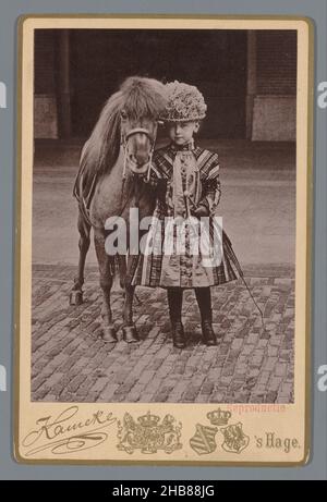 Porträt von Prinzessin Wilhelmina mit ihren Knallen, Kameke (auf Objekt erwähnt), anonym, Den Haag, 1888, Karton, Papier, Kollotyp, Höhe 166 mm × Breite 108 mm Stockfoto