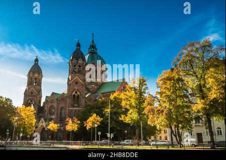 St. Luke Kirche in Lehel, München Stockfoto