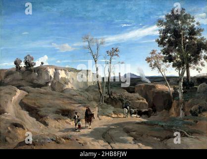 La Cervara, die römische Campagna von Jean-Baptiste-Camille Corot (1796-1875), Öl auf Stoff, c.. 1830/31 Stockfoto