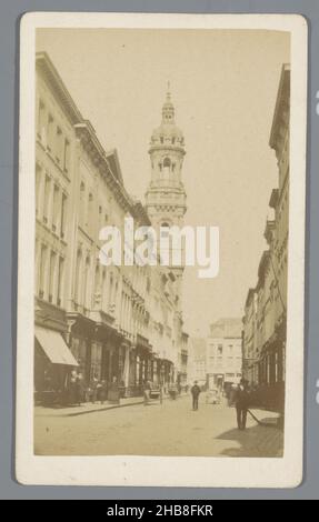 Turm der St. Charles Borromeo-Kirche, Antwerpen, Tour de l'église St. Charles Boromée, Anvers (Titel auf Objekt), anonym, Antwerpen, 1855 - 1885, Papier, Karton, Albumin-Print, Höhe 105 mm × Breite 63 mm Stockfoto