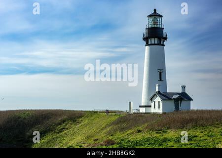 Historischen Yaquina Head Leuchtturm Yaquina Head herausragende Naturraum, Newport, Oregon USA Stockfoto