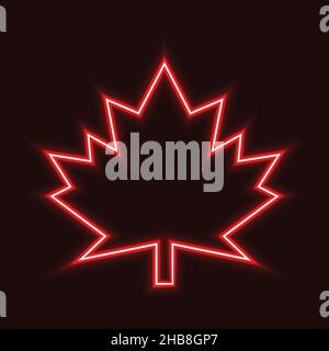 Isoliertes Ahornblatt-Vektor-Design mit Neonlicht. vektorgrafik. eps 10 Stock Vektor