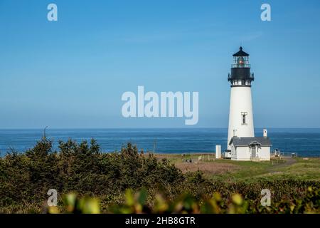 Historischen Yaquina Head Leuchtturm Yaquina Head herausragende Naturraum, Newport, Oregon USA Stockfoto