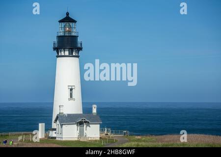 Historischen Yaquina Head Leuchtturm Yaquina Head herausragende Naturraum, Newport, Oregon USA Stockfoto