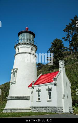 Heceta Head Lighthouse (State Park) und Werkraum, Oregon USA Stockfoto