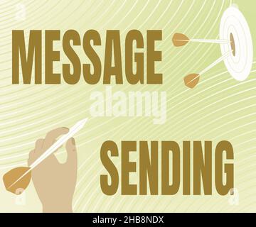 Textüberschrift mit dem Senden der Nachricht. Konzeptionelles Foto, um Gefühle oder Wünsche zu vermitteln oder zu kommunizieren Stockfoto