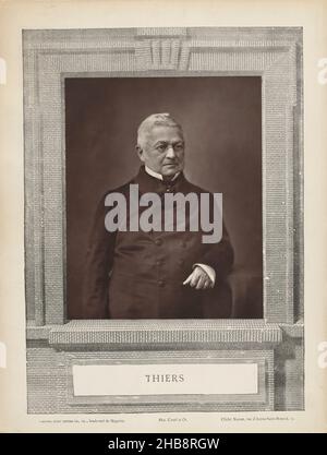 Porträt von Adolphe Thiers, Thiers (Titel auf Objekt), Félix Nadar (auf Objekt erwähnt), Goupil & Cie. (Auf Objekt erwähnt), Paris, 1867 - 1877, Papier, Karton, Höhe 194 mm × Breite 160 mmhöhe 350 mm × Breite 266 mm Stockfoto