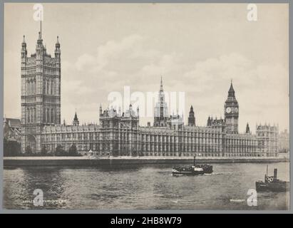 Cityscape of London, Houses of Parliament, einer von sechzehn Lichtdrucken im Cover., Herausgeber: Muchmore Art Co Ltd, United Kingdom, c. 1860 - c. 1915, Papier, Kollotyp, Höhe 203 mm × Breite 277 mm Stockfoto