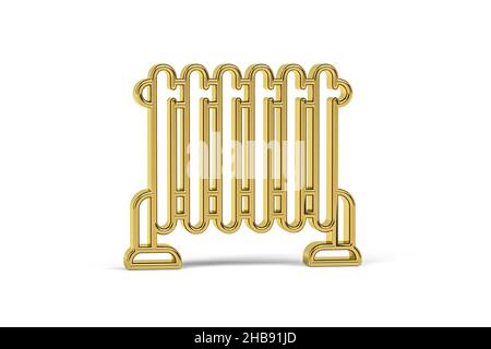 Goldenes 3D Radiator-Symbol isoliert auf weißem Hintergrund - 3D Render Stockfoto