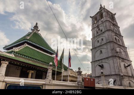 Kampung Kling Moschee im Zentrum von Malacca Melaka. Stockfoto