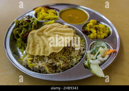 Thali, typisches Essen in Indien Stockfoto