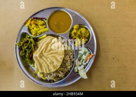 Thali, typisches Essen in Indien Stockfoto