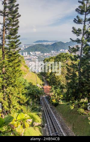 Seilbahn zum Penang Hill, Malaysia Stockfoto