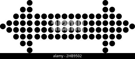 Vektordarstellung eines Pfeils mit Punkten und zwei Richtungen, der nach rechts und links zeigt Stock Vektor