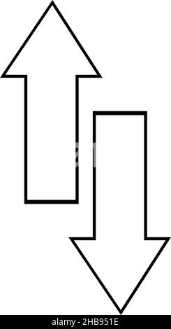 Vektordarstellung von schwarzen und weißen Pfeilen, die nach oben und unten zeigen Stock Vektor