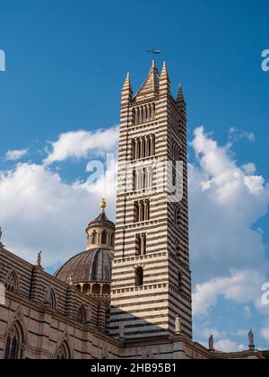 Kathedrale von Siena Campanile Glockenturm, Spire oder Belfried in der Toskana, Italien Stockfoto