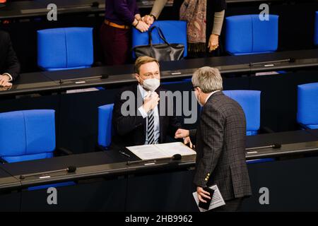 Berlin, Deutschland. 16th Dez 2021. Der deutsche Politiker Christian Lindner. (Bild: © Ralph Pache/PRESSCOV über ZUMA Press Wire) Stockfoto