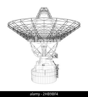 Konzept des Radioteleskops Stockfoto