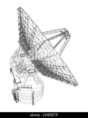 Konzept des Radioteleskops Stockfoto
