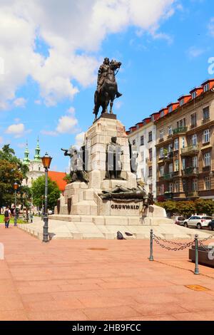 Polen, Krakau, Denkmal von Grunwald. Stockfoto