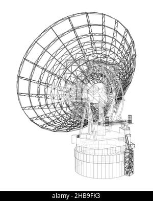 Konzept des Radioteleskops Stockfoto