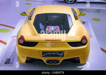 Modena, Italien, Dezember 2021, MEF Ferrari Museum Casa Enzo Ferrari, Ferrari 458 Italia Jahr 2009 Stockfoto