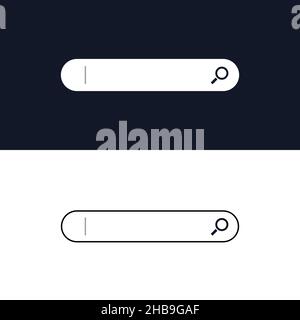Eine Suchleiste mit einem Symbol und einem blinkenden Cursor. HTML-Vorlagenelement. Benutzeroberfläche für die Website und die Anwendung. Vektorgrafik. Stock Vektor