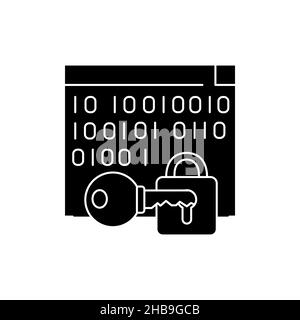 Symbol für die farbige Zeile des Verschlüsselungszeichens. Piktogramm für Webseite, mobile App, Promo. UI UX GUI Design-Element. Bearbeitbare Kontur. Stock Vektor