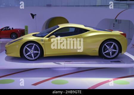 Modena, Italien, Dezember 2021, MEF Ferrari Museum Casa Enzo Ferrari, Ferrari 458 Italia Jahr 2009 Stockfoto