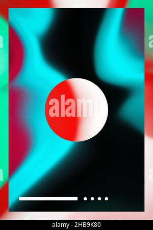 Bizarre Farbe Negative Fotoeffekt, orange und blaue Farbe, Rauch-Stil im Hintergrund, Konzept-Design mit digitalem Konzept. Abbildung Buchumschlag. M Stockfoto