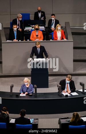 Berlin, Deutschland. 16th Dez 2021. Der deutsche Politiker Christian Lindner. (Bild: © Ralph Pache/PRESSCOV über ZUMA Press Wire) Stockfoto