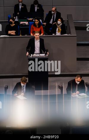 Berlin, Deutschland. 16th Dez 2021. Der deutsche Politiker Jakob Blankenburg. (Bild: © Ralph Pache/PRESSCOV über ZUMA Press Wire) Stockfoto
