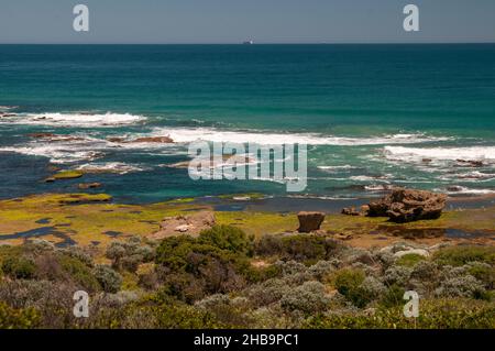 Cheviot Beach an der Bass Strait, wo der australische Premierminister Harold Holt im Dezember 1967 beim Schwimmen verschwand, Point Nepean, Victoria Stockfoto