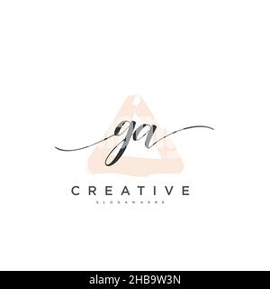 GA erste Handschrift minimalistischen geometrischen Logo Vorlage Vektor-Kunst, Logo für Business-Schönheit, Mode und andere Kunst Stock Vektor