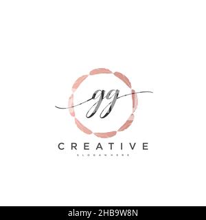 GG anfängliche Handschrift minimalistische geometrische Logo Vorlage Vektor-Kunst, Logo für Business-Schönheit, Mode und andere Kunst Stock Vektor