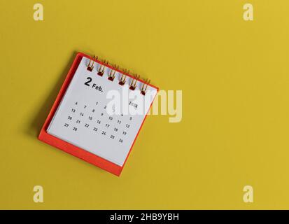 Kalender für Februar 2022 für Planung und Management Stockfoto