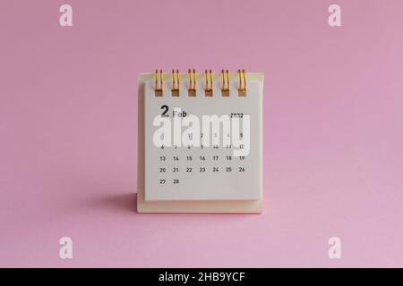 Kalender für Februar 2022 für Planung und Management Stockfoto