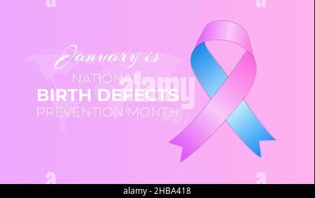 Pink National Birth Defects Prevention Month Hintergrunddarstellung Stock Vektor