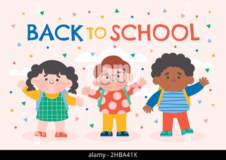 Zurück Schule Vektor Design Illustration Hintergrund Stock Vektor