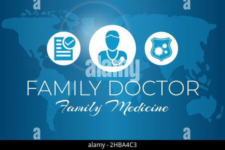 Familienarzt und Medizin Banner Hintergrund Stock Vektor