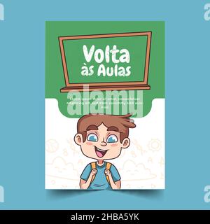 Hand gezeichnet zurück Schule Vektor Design Illustration vertikale Poster Vorlage Stock Vektor