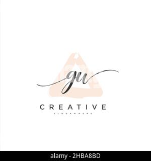 GW erste Handschrift minimalistische geometrische Logo Vorlage Vektor-Kunst, Logo für Business-Schönheit, Mode und andere Kunst Stock Vektor