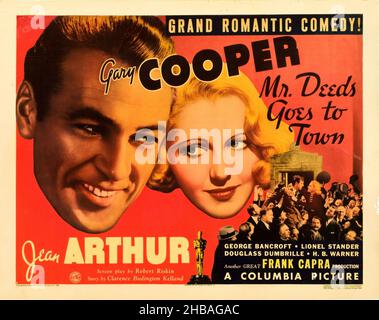 GARY COOPER und JEAN ARTHUR in MR. DEEDS GOES TO TOWN (1936), Regie: FRANK CAPRA. Kredit: COLUMBIA BILDER / Album Stockfoto