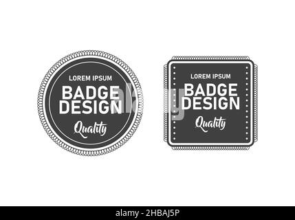 Graue und weiße Farbe des Vintage-Emblems von 2 Stock Vektor