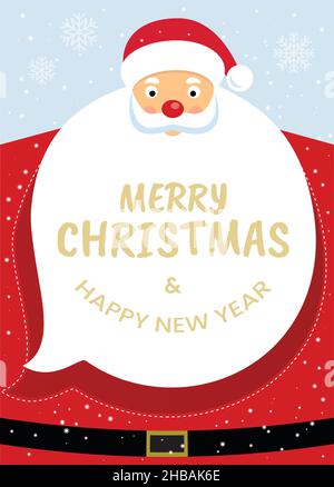 Frohe Weihnachten und Frohes neues Jahr. Weihnachtsdesign Mit Dem Weihnachtsmann. Vektorgrafik. Stock Vektor