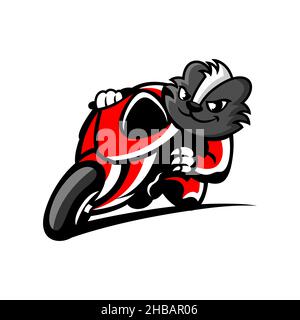 Moderner Dachs auf einem Motorrad-Logo. Vektorgrafik Stock Vektor