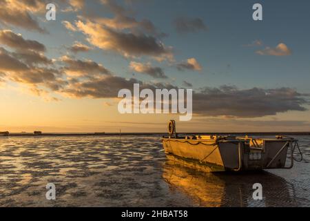 Sonnenuntergang am Holmersiel Stockfoto